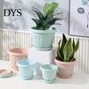 Imitation Ceramics Flowerpot Flower Pots Lightweight Thickened Large Capacity Deep Anti-deformation Decorative Planter Macaron Color Pot Greenery