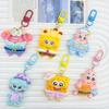 Large Resin Keychain Pendant - Patrick Star & SpongeBob, Heart Design, Perfect for Bags & Stationery.