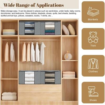 Clothes Storage Bag with Reinforced Handles Zipper Close Large Capacity Blanket Bed Sheets Organizer Foldable Storage Bin