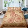 Pink Bicycle Duvet Cover For Girls Women Twin Full King Size,Roses Flower Bedding Set Bike Floral Green Leaves Comforter Cover