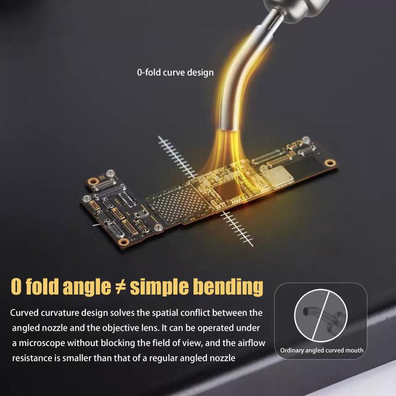 

Curved Air Gun Nozzle Set 5Mm/6Mm/8Mm/10Mm For Mobile Phone Repair Motherboard Soldering Hot Air Gun Curved Nozzle Tool 1 set