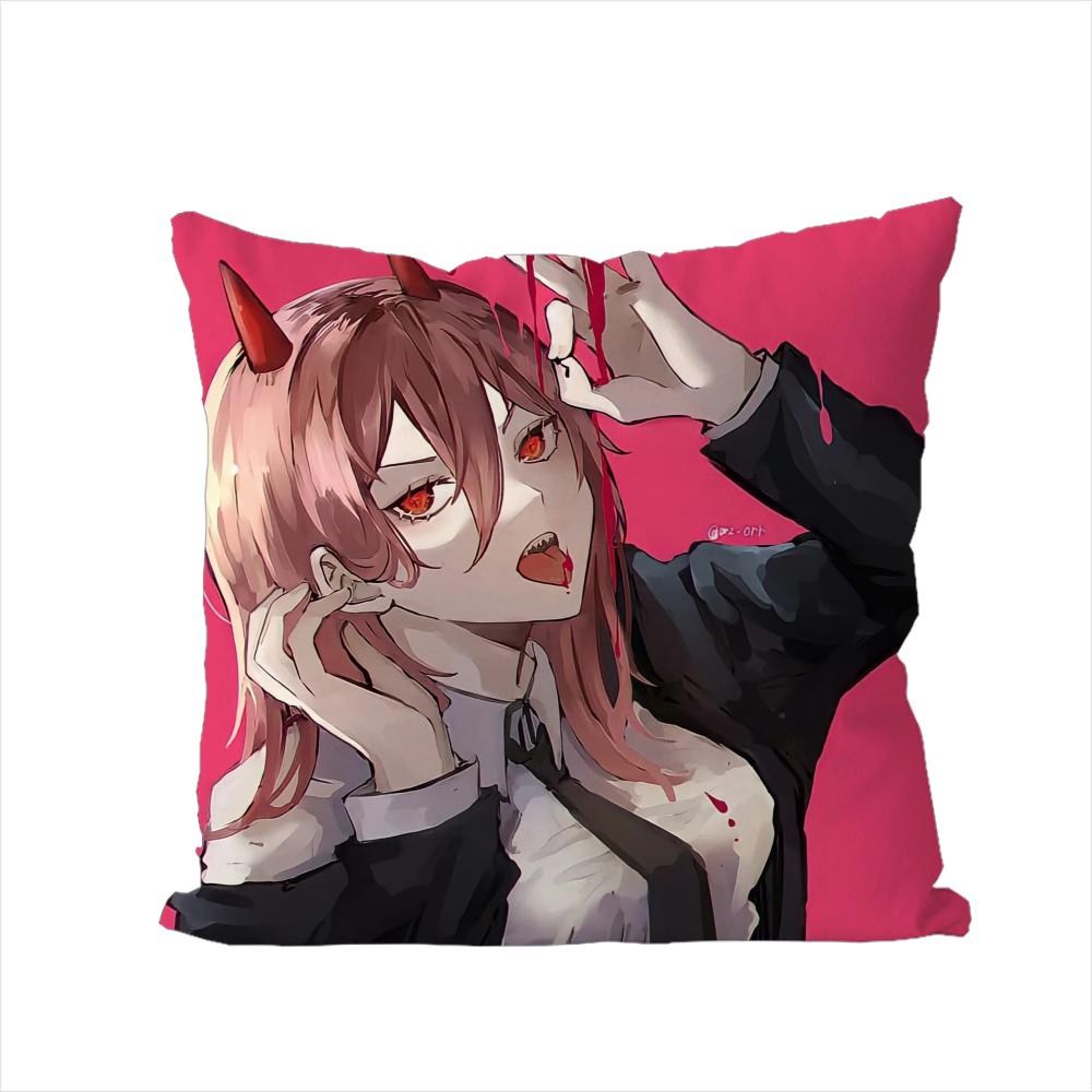 

Chainsaw Man Pillow Case For Car Sofa Decorative Home Doublesided Print Plush Square Throw Pillow Cushion Cover 30x30cm