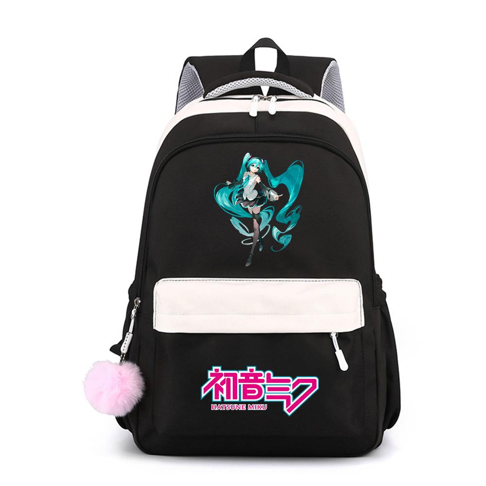 Anime Cartoon Hatsune Miku Printed Large Capacity Waterproof Backpack for Teenger Student Girl Boy Schoolbag Bookbag Kid Gift Travel Bag
