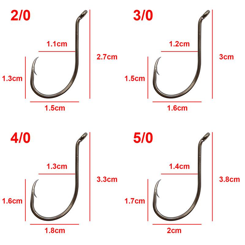 200pcs 8299 High Carbon Steel Fishing Hooks Black Offset Octopus Beak Bait Fishhook Size 1 2 6 8 2/0 3/0 4/0 5/0 6/0 7/0 8/0 9/0