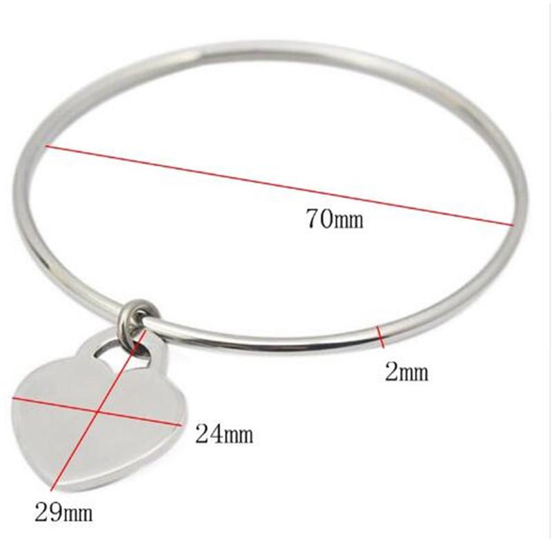 

Silver color Heart Charm Bracelet Women Stainless Steel Wire Bangle Bracelet Charm Jewelry High Quality