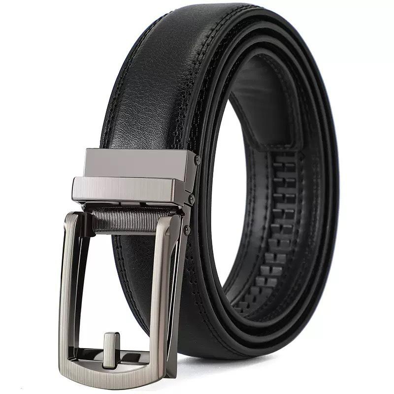 Men's High-End Faux Leather Belt with Automatic Buckle, 3.2cm Wide - Fashionable Business Style