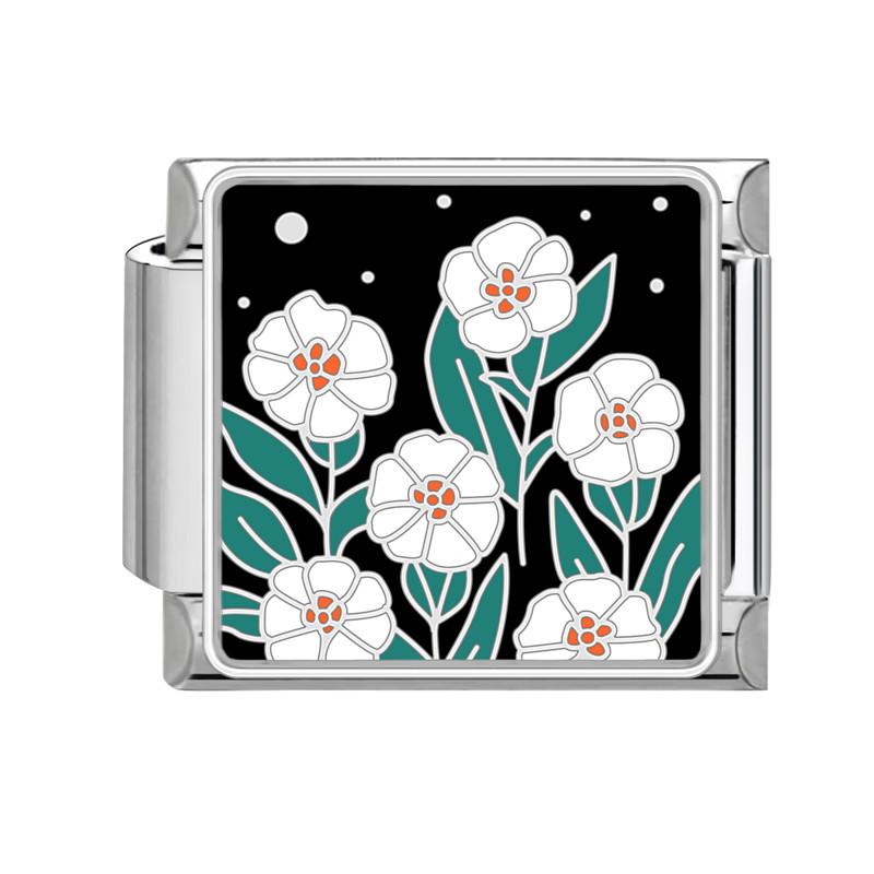 Summer Colorful Flowers Sweet Daisy Rose Tulip Italian Charm Links Fit 9mm Bracelet Stainless Steel Women DIY Making Gifts