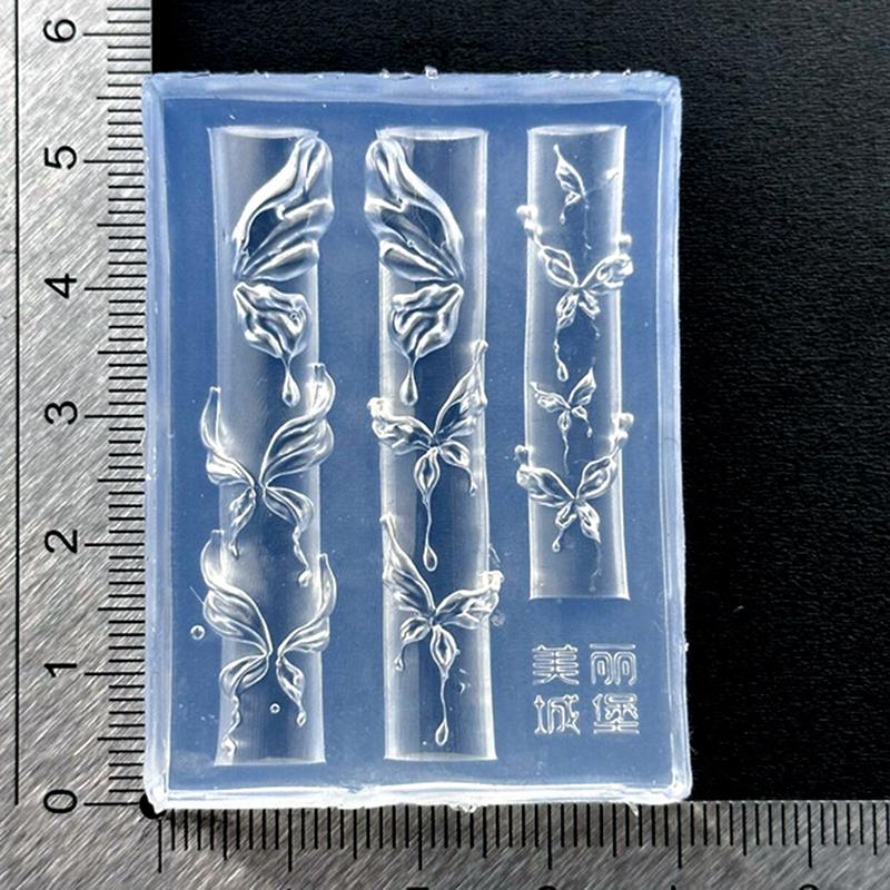 3D Silicone Mold Nail Art Decor Butterfly Rose Flower Butterfly Silicone Manicure Templates Mold Accessories