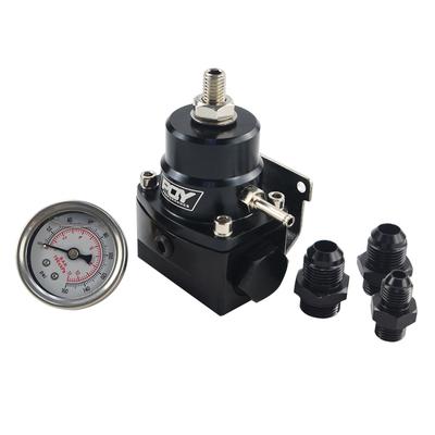 WLR RACING - AN8 High Pressure Fuel Regulator W/  - 8AN 8/8/6  Fuel Pressure Regulator with Gauge WLR7855