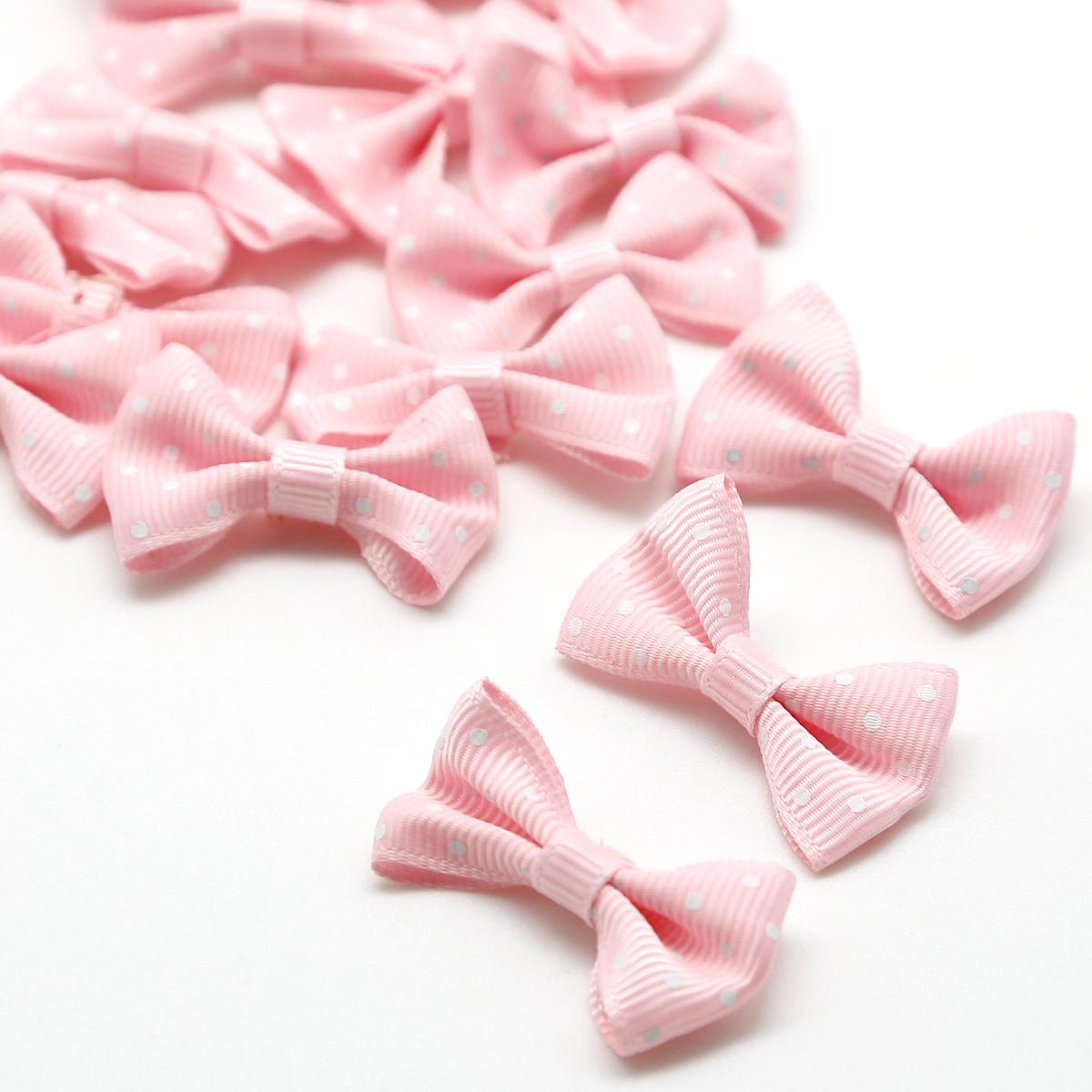 

25/50 шт., атласная лента в горошек, разноцветная атласная лента в горошек, бант для шитья, свадебное украшение галстука-бабочки 4x2.5cm 25pcs розовый