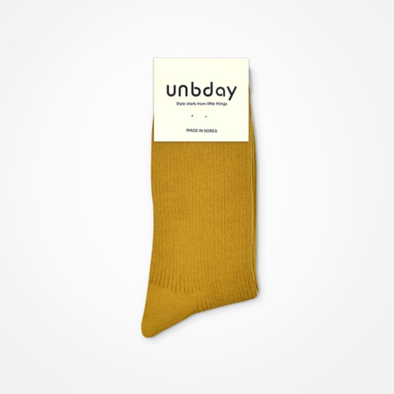 UNBDAY Women's 2-1 Gold Color Socks - Mustard