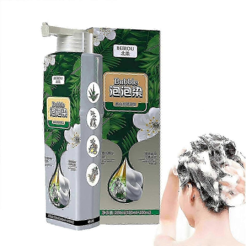 Plant-Based Bubble Hair Dye - Natural Formula for Gentle Grey Coverage