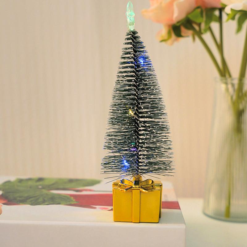 1Pc Night Light New Year Party Christmas Tree Mini Colorful Luminous Xmas Tree DIY Home Decor Candle Lamps Ornaments LED