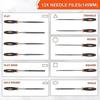 18Pcs Professional Files Set, Premium T12 Metal Files with Suitcase, Flat/Triangle/Half-Round/Round Large Files