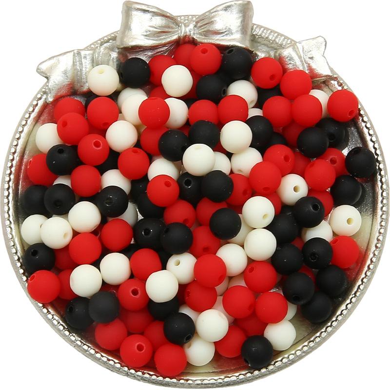 Handgefertigtes Armband Perlen Solide Acryl Mattiert Gemischte Farbe Perlen Handgefertigt DIY Handykette Macaron Schnur Halskette Runde Perlen Lose Perlen