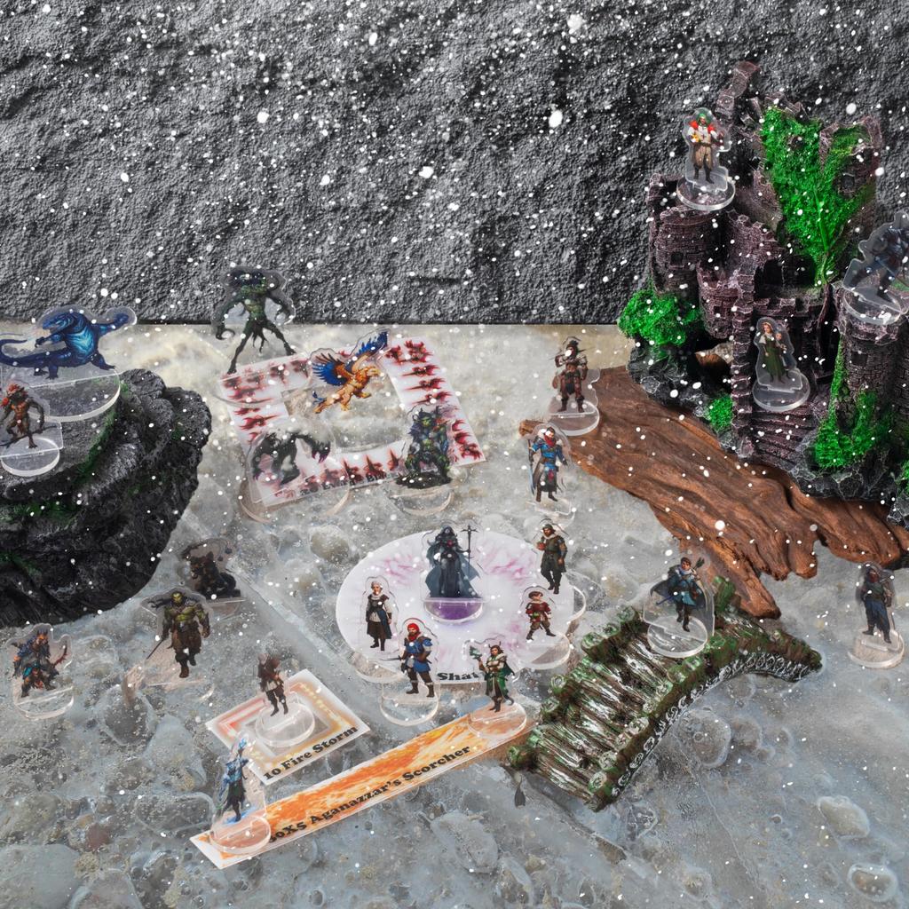Dungeons & Dragons Miniature DND Starter Set for Beginners, D&D 5E, 20 Mini Flat Plastic Figures, for Pathfinder, Tabletop RPG, Game Accessories, DM G