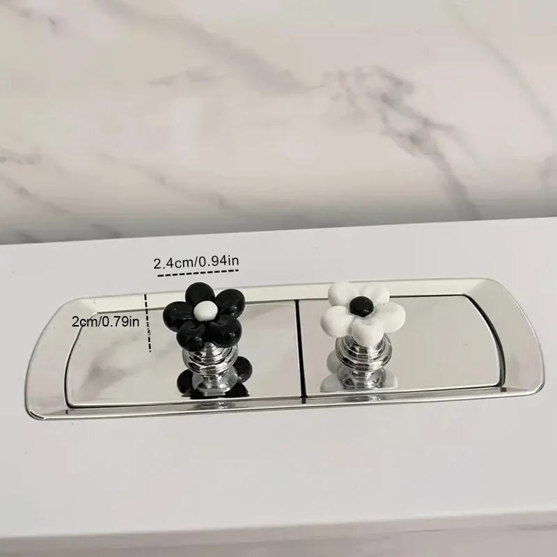 Toilet Flush Handle, Small Flower Design, Universal Toilet Lid Remover, Water Tank Switch Button, Home Bathroom Accessory