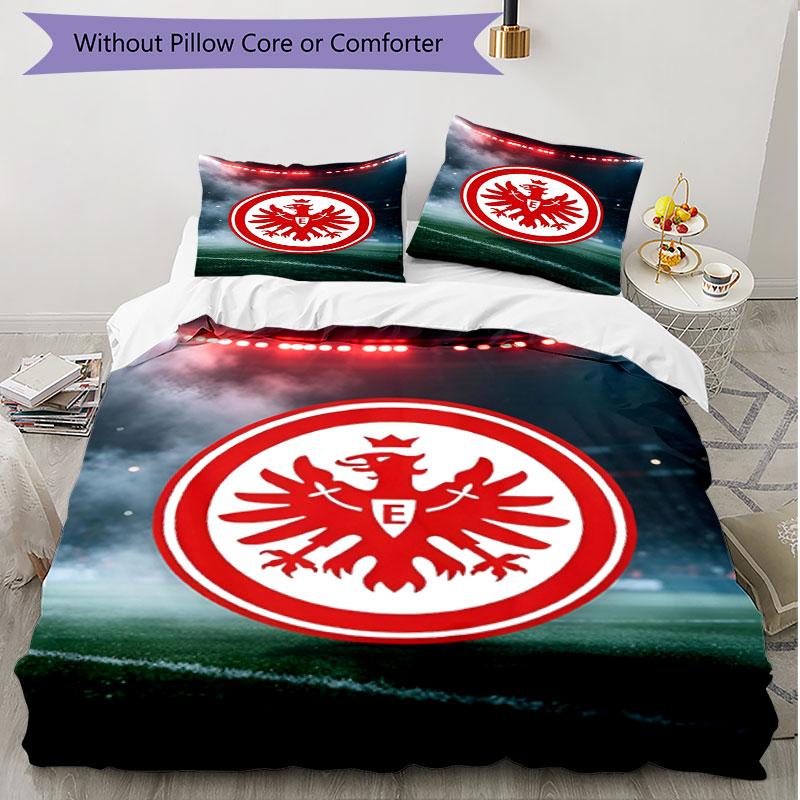 3pcs Duvet Cover Set (1*Duvet Cover + 2*Pillowcase, Without Core), Eintracht Frankfurt Print Soft All‑Season Bedding Set, Home Bedroom Decor Gift
