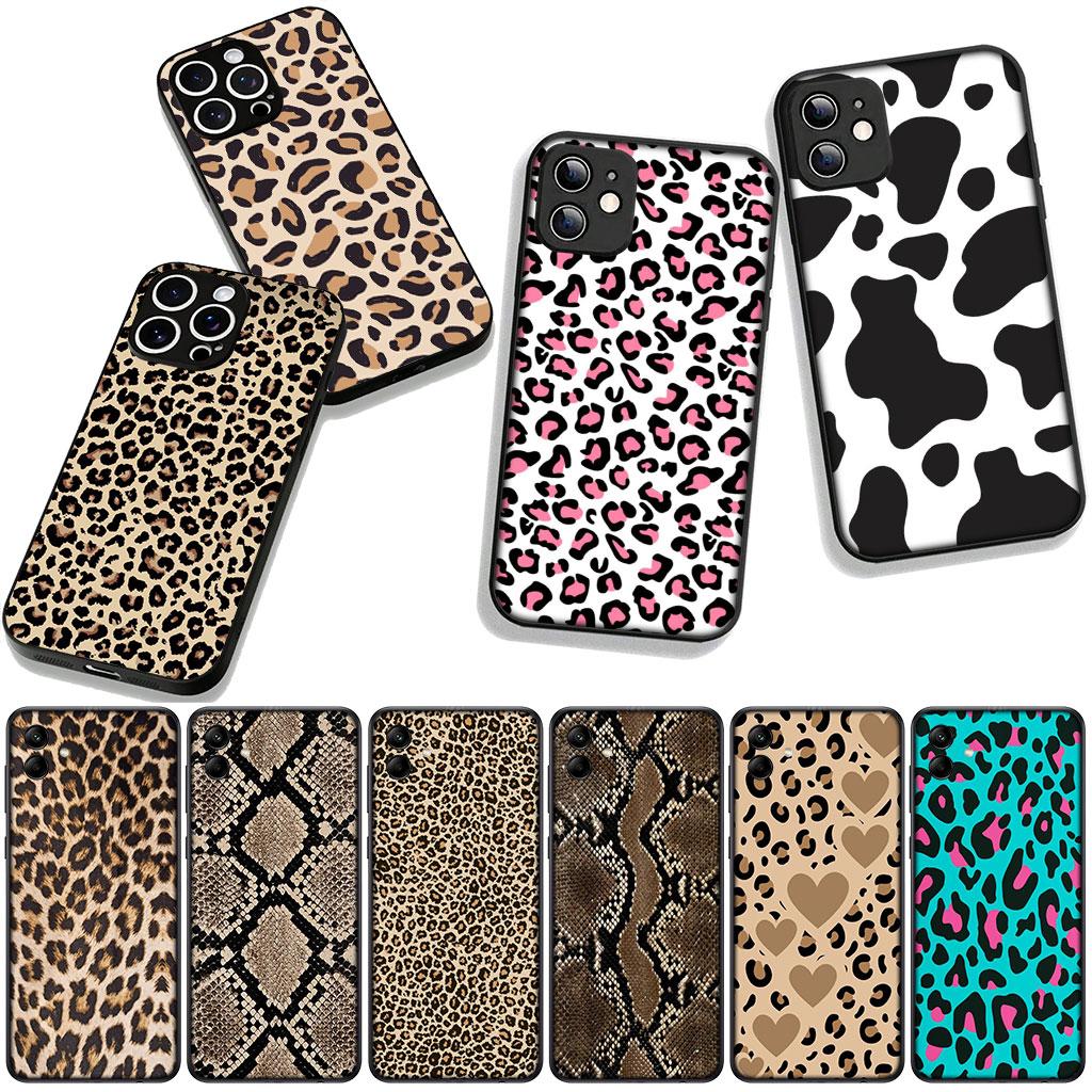 Cow Print Leopard Snake Phone Cover Case for Samsung Galaxy A36 A17 A26 A07 A35 A54 A53 A13 A33 A34 S8 S9 S20 S21 FE S10 Plus