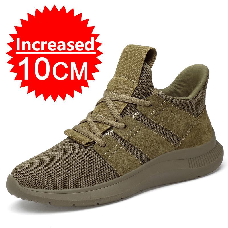Fashion Men's Elevator Shoes Height Increase Sneakers Shoes for Men 10cm Sports Casual Shoes Invisible Inner Heightening 8cm Black Shoes