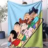 Japanese Cartoon Crayon Shinchan Small Cover Blanket Soft Comfortable All Season Skin Friendly Dorm Sofa Office Car Camping Gift