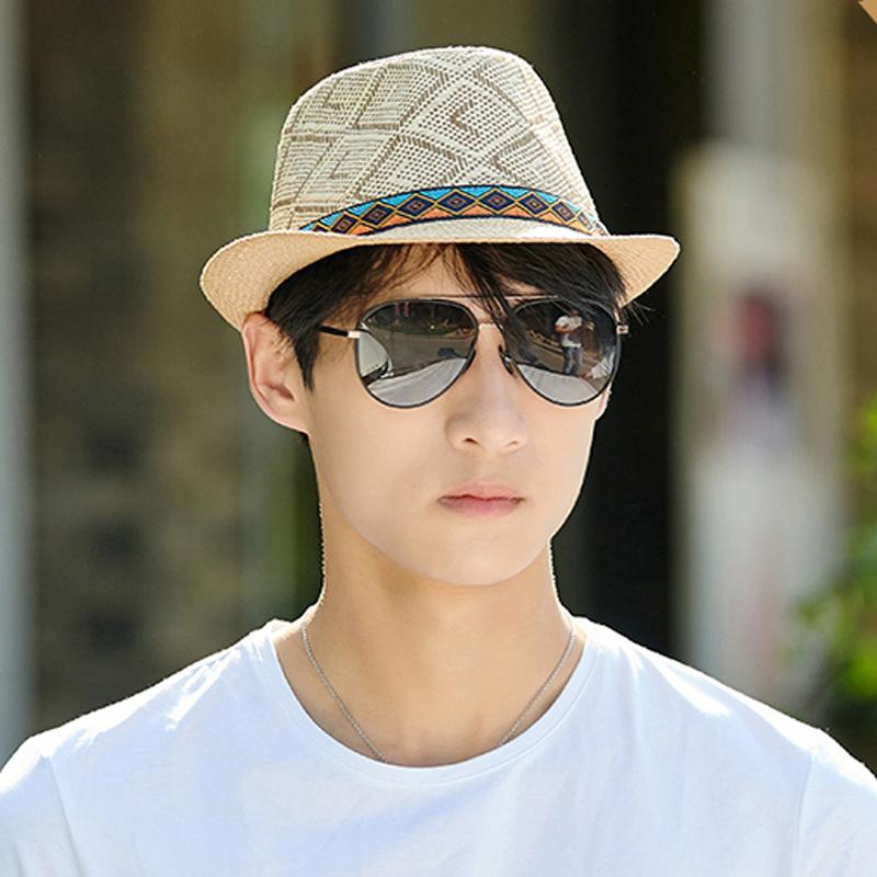 Shade straw hat summer outdoor beach sun hat sunscreen hat men's top hat fashion versatile