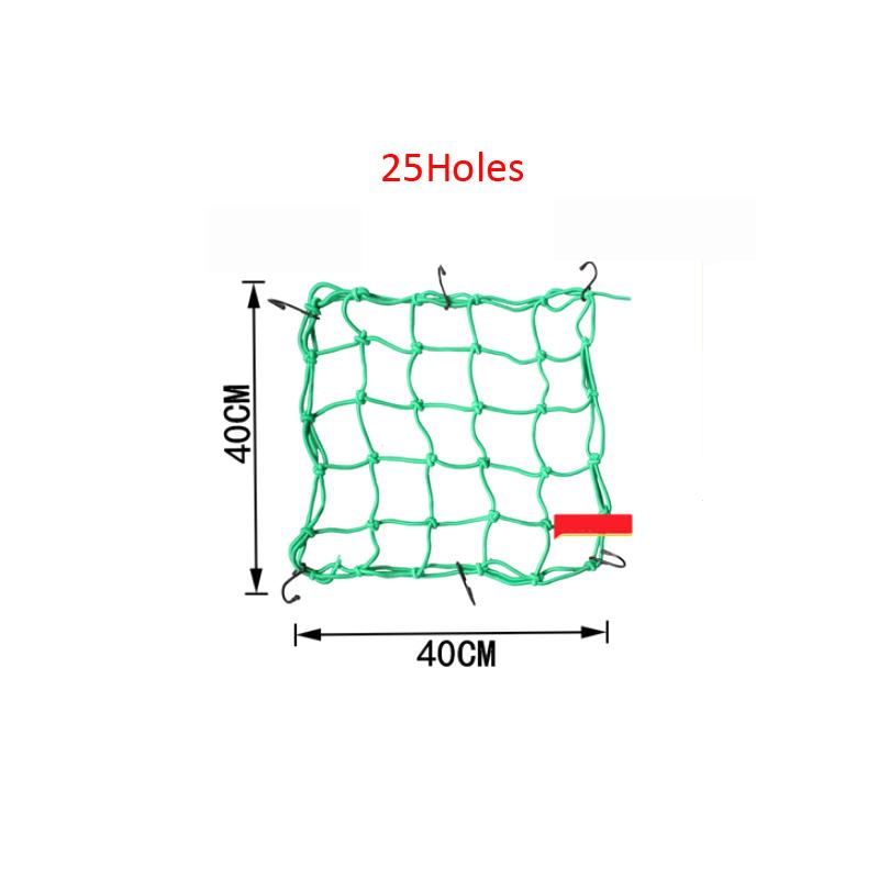 40*40cm 25 Holes Motorcycle Bicycle Cargo Net Helmet Rope Luggage Storage Bag Twine Motorycle Net Bags Mesh