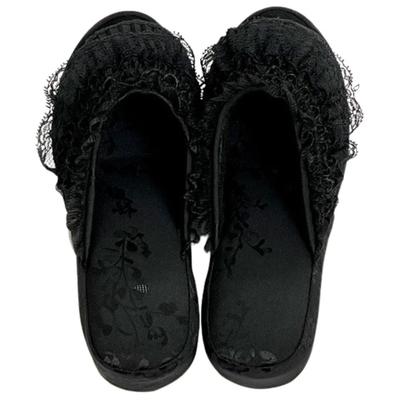 Vivienne Frill Lace Size M Room Beauty Nail (Vivienne) [Leg-Lengthening Slippers, Black, (23cm)] Shoes, Salon, Salon, 71043SP-BK