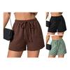Shorts for Women Summer Casual Waisted Lounge Shorts Elastic High Wide Leg Drawstring Beach Vacation Outfits