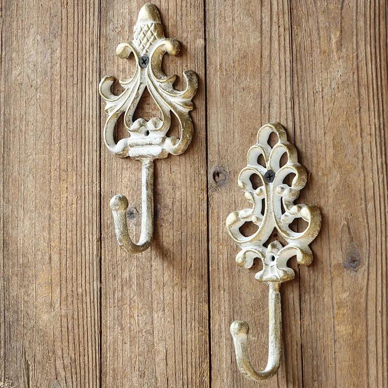 Retro Iron Art Cast Iron Hook Courtyard Garden Outdoor Wall Decoration Clothing Store Clothing Hat European Style Clothes-hook