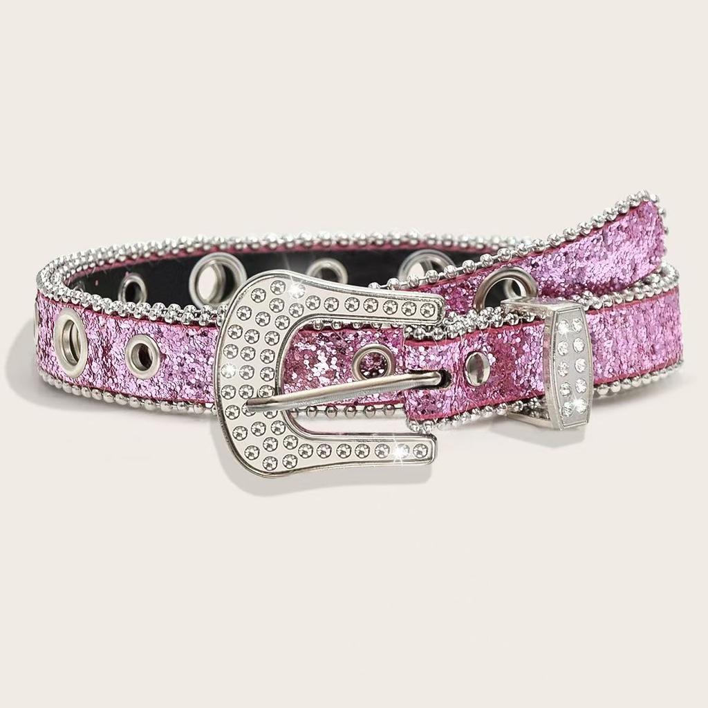 Cinturones Góticos de Pedrería Personalizados Para Mujer Chica Moda Cinturones de Cuero PU Vaquero Occidental Y2K Retro Decoración Falda Vaquera Cinturón