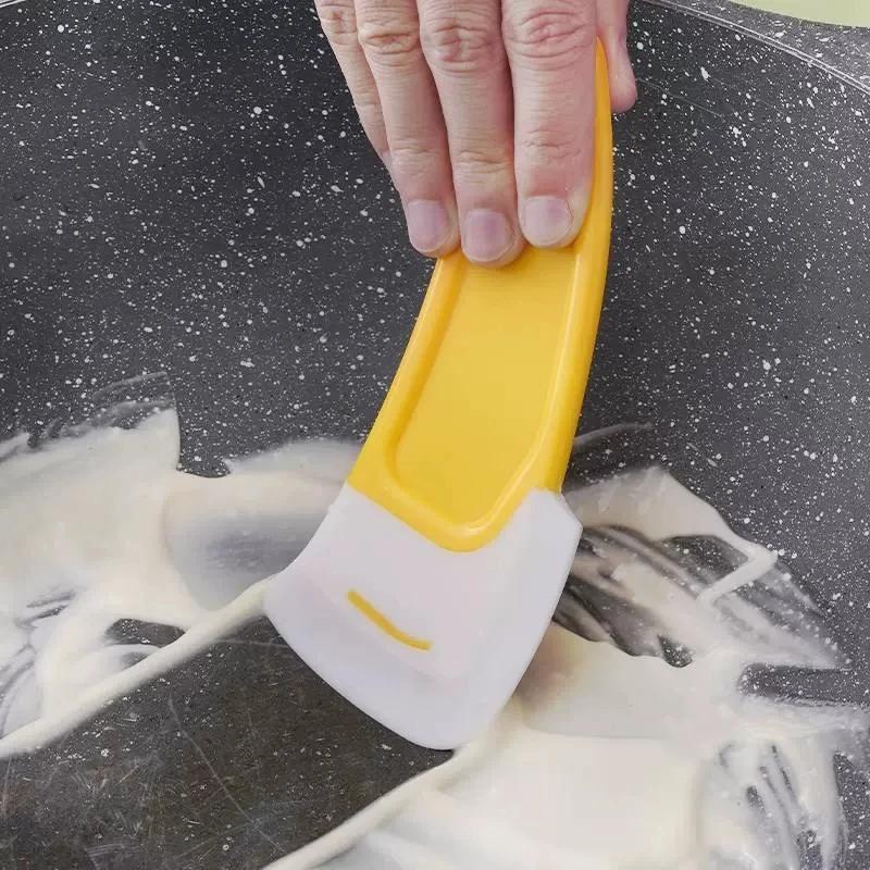 1/3 Silicone Tableware Cleaning Scraper Cleaning Spatula Cake Baking Scraper Pastry Small Tool Kitchen Cleaning Scraper