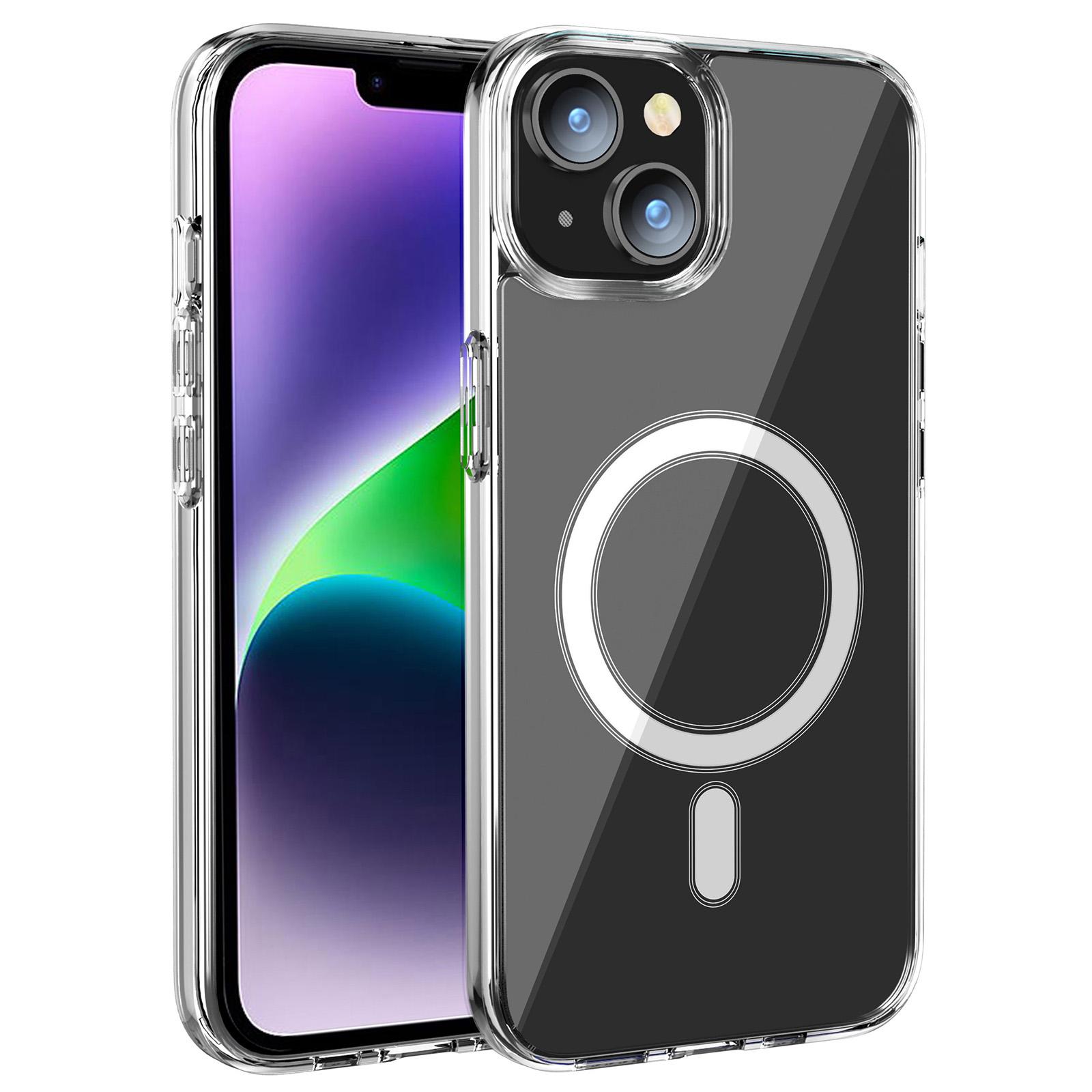 

For iPhone 15 Clear Phone Cover Compatible with MagSafe Fall Protection TPU+PC Case A