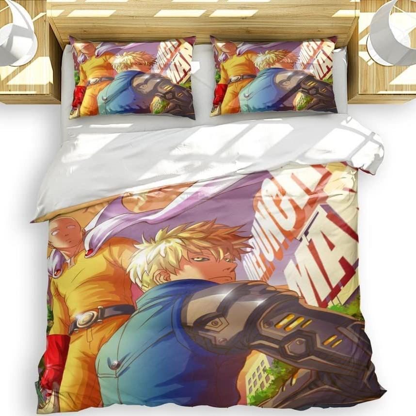 Anime One Punch Superman Bedding Three-Piece Quilt Cover