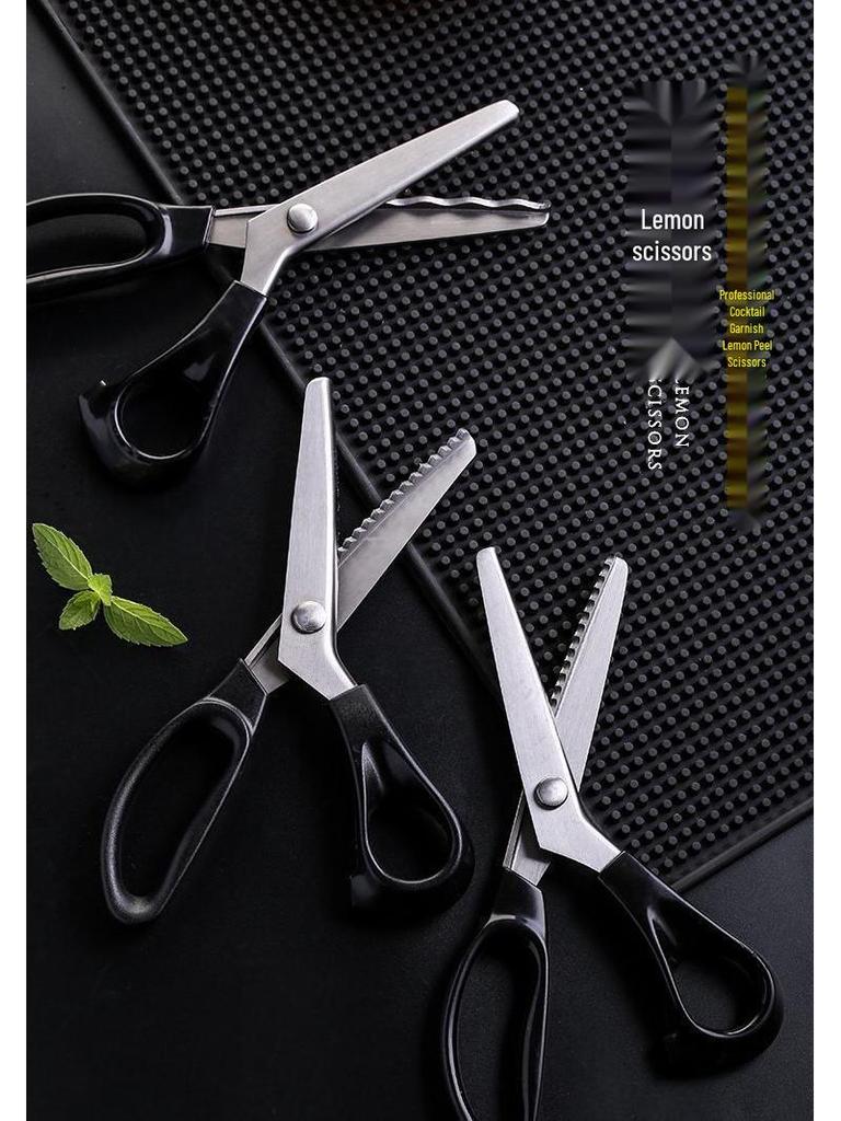 Stainless Steel Serrated Edge Cocktail Decoration Scissors