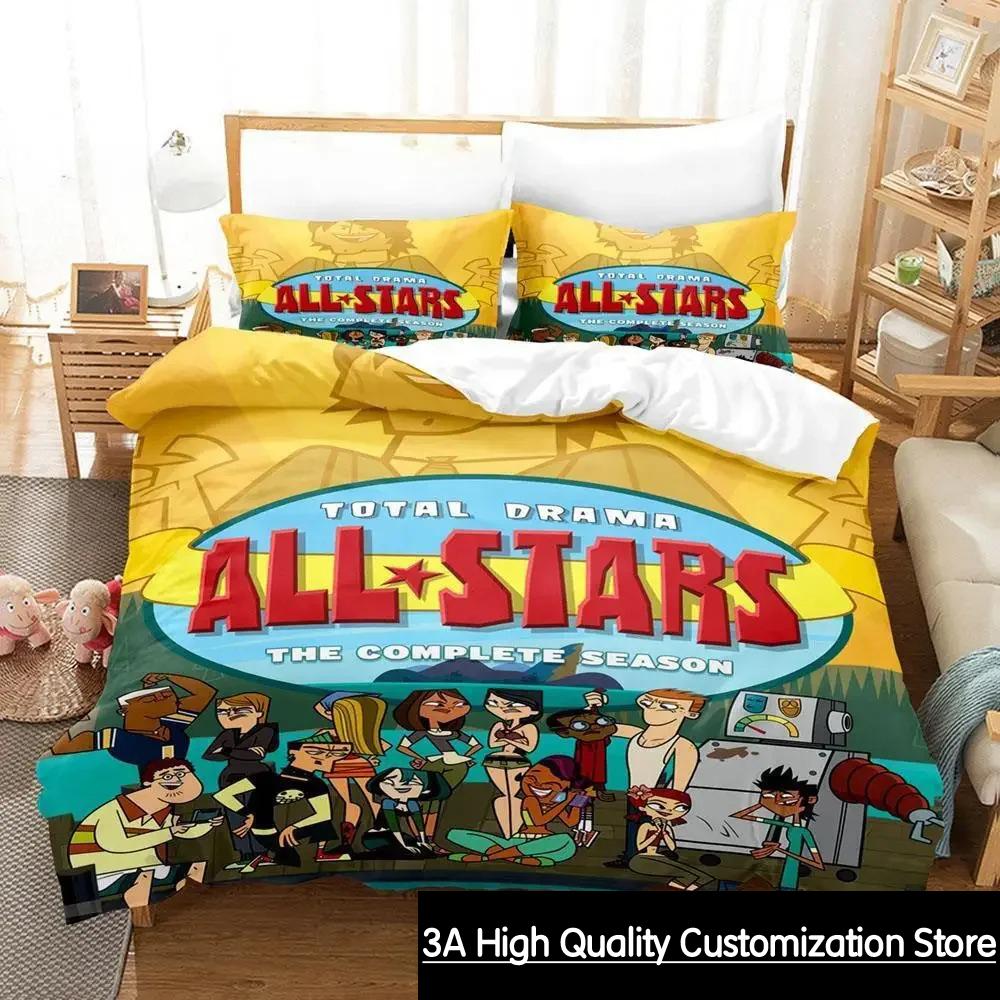 

New Total Drama Bedding Set Single Twin Full Queen King Size Bed Set Aldult Boys Bedroom Duvet Cover Sets Anime Bed Sheet Set EU Single(135*200cm)3pcs