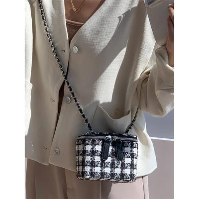 Lekka Luksusowa Moda Krata Łańcuszek Mini Kwadratowa Torebka Letnia Damska Nowa Pudełko na Szminkę Wersja Koreańska Niszowy Zmysł Designu Torba Crossbody