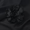 Elegant Silk Yarn Crystal Flower Brooch Three-dimensional High-end Retro Pin Evening Temperament Dress Corsage Woman