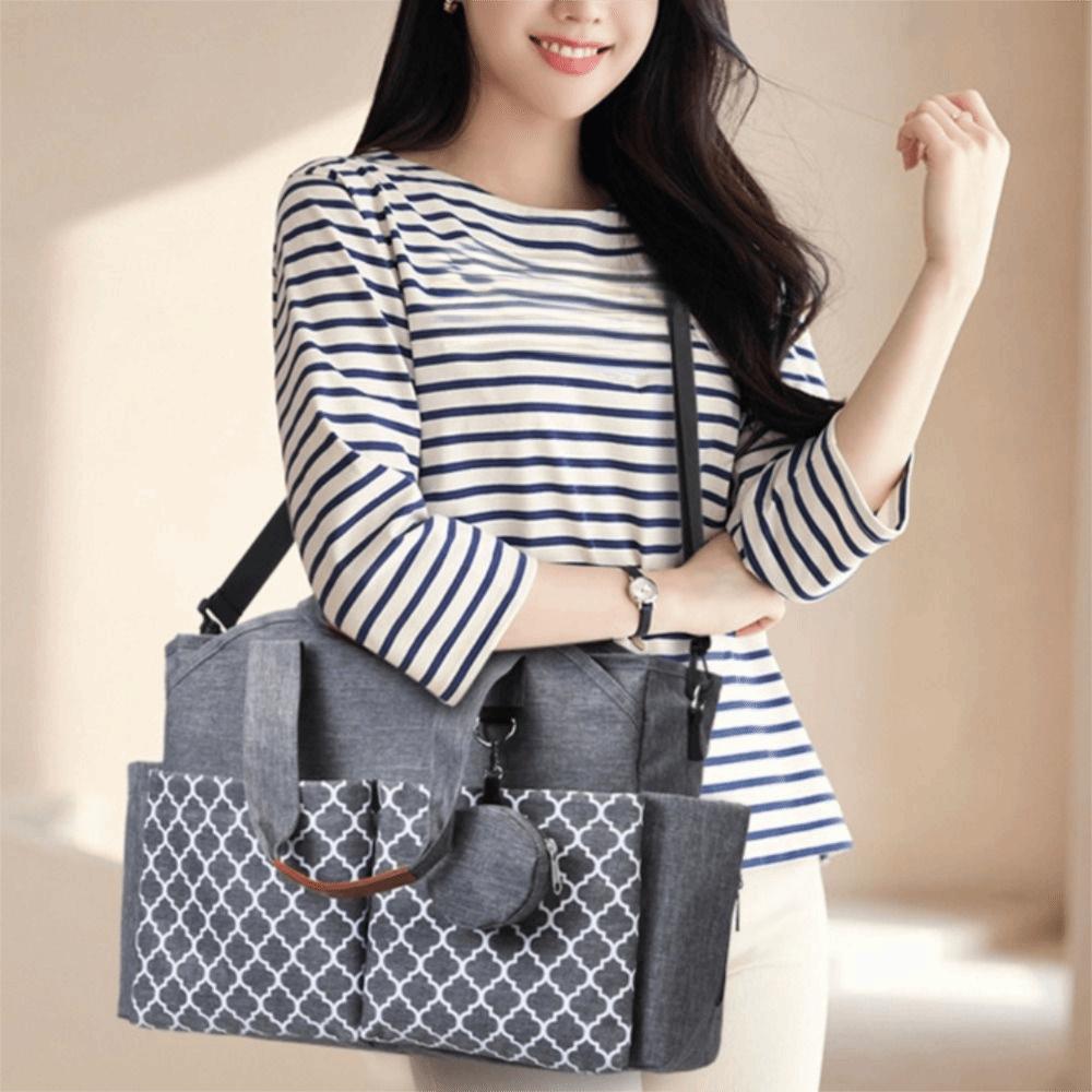 Large Capacity Mommy Bag Multi-compartment Mom Handbag Practical Mom Stroller Bag  Shopping