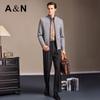 Antunio Men's Fine Wool Blend Stand Collar Jacket