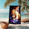 1PC Custom Name "Space Dreams Bunny" Beach Towel Highly Absorbent And Sand-Resistant Towel for Swimming, Pool, Yoga, And Travel Lightweight