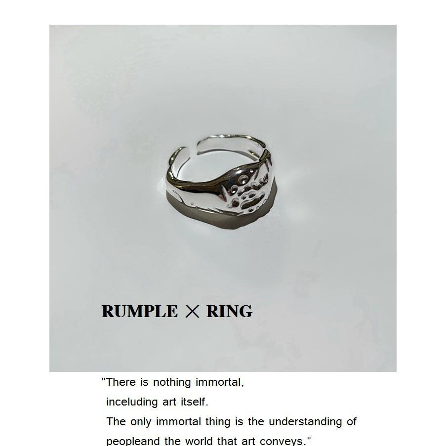 Dark Style Unique S925 Sterling Silver Irregular Tin Foil Open Ring for Women Adjustable Open