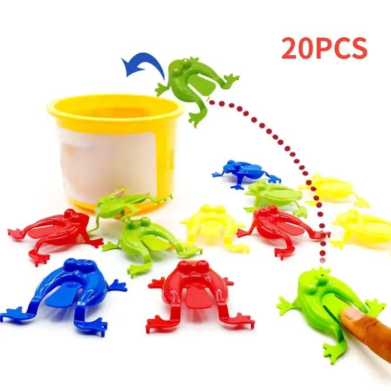 20pcs Solid Color Jumping Frog Plastic Bouncing Frog Jumping Frog Children Educational Toy,gift For Kids Party Favors, Birthday
