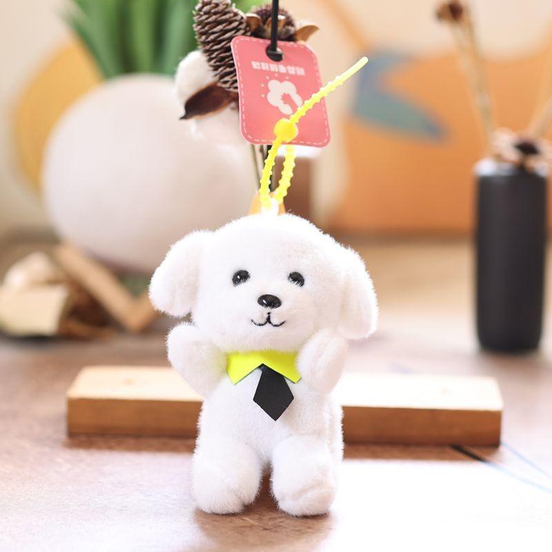Adorable Dog Plush Toy With Pp Cotton Filling For Bags And Key Holders