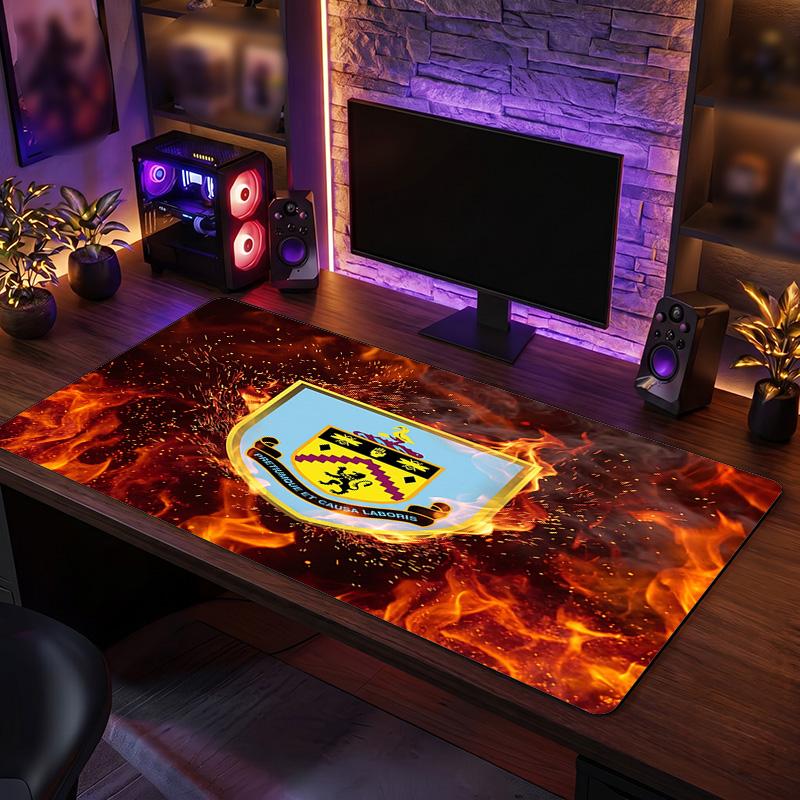 Burnley Football Print Large Mouse Pad, Anti-Slip Extended Gaming Desk Mat for Office Home