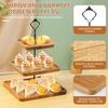 3 Layer Wood Cupcake Stand High-capacity Snacks Display Tray Square Plates for Desserts Fruits,Kitchen Organizer for Xmas Party