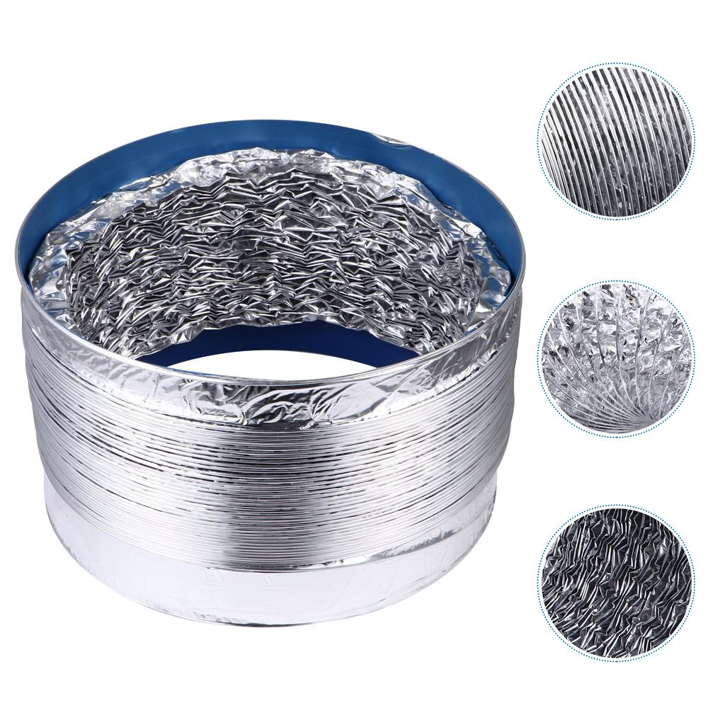 2M Double Layer Flexible Air Duct Hose Aluminum Foil Vent Pipe Leak Proof for Kitchen Exhaust Hvac Installation