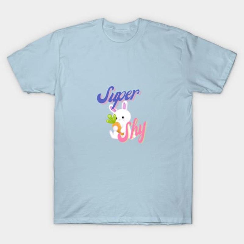Super Shy Peripheral Harajuku Printed Fashion Men S And Women S T-Shirts Top Short Sleeves S небесно-голубой