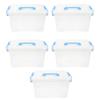 5 Pcs Toy Portable Storage Box Clear Makeup Organizer Cosmetics Multipurpose Blue Abs