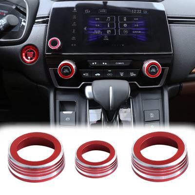 3ks Kryt knoflíku klimatizace do auta Ovládání hlasitosti ladění Knoflík Ozdobné nálepky Pro Honda CRV 2017 2018 2019 Auto Příslušenství